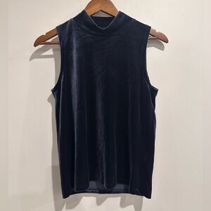 J. CREW Blue Velvet Sleeveless Turtle‎ Neck